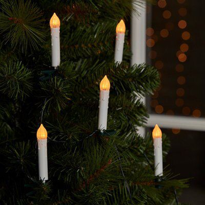 20 Warm white Candle LED With timer String lights Green cable - 4