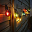 20 Warm white Festoon Connectable multicoloured LED String lights Black cable