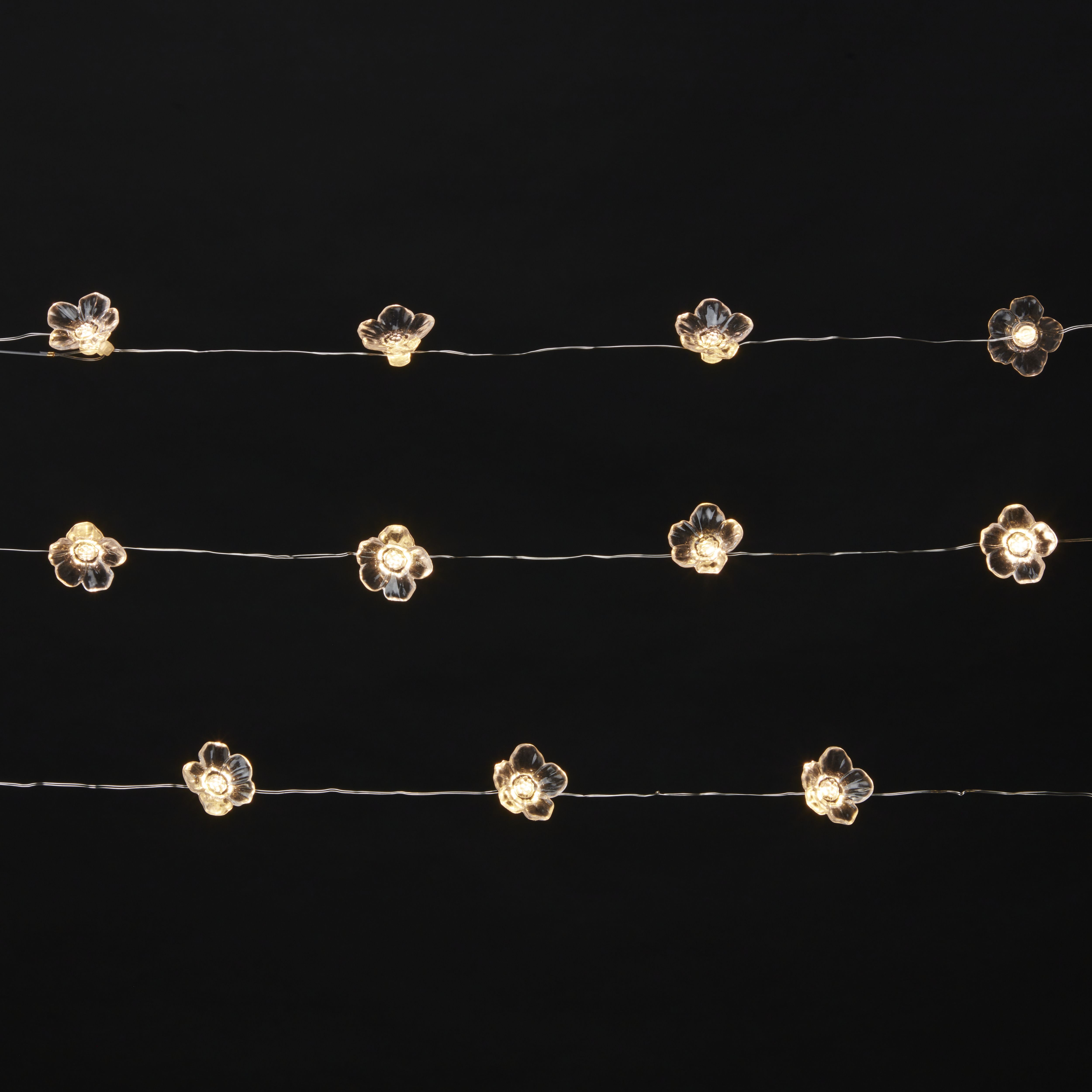 20 Warm white Flower bulb caps LED With timer function String lights ...