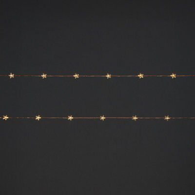 20 Warm white Star wire LED With timer String lights Copper cable