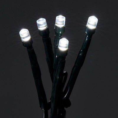2000 Ice white Cluster LED With timer String lights Green cable - 3