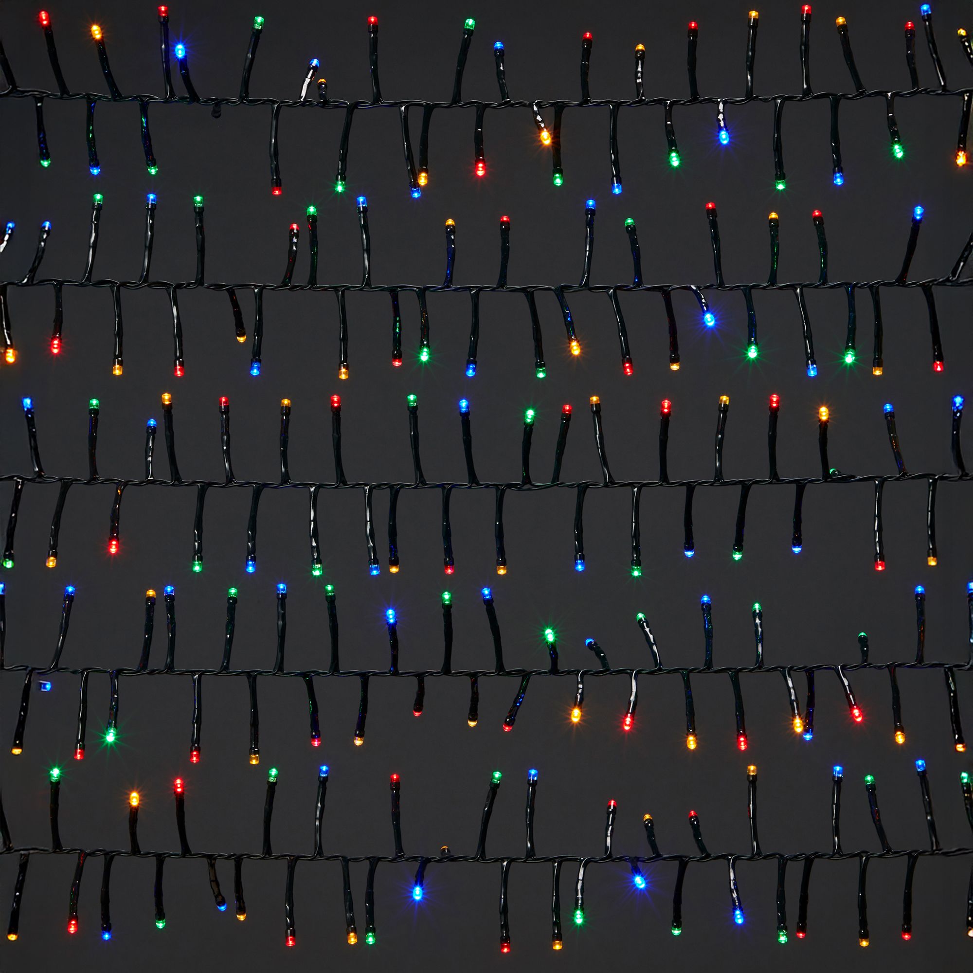 2000 Multicolour Cluster LED String lights Green cable