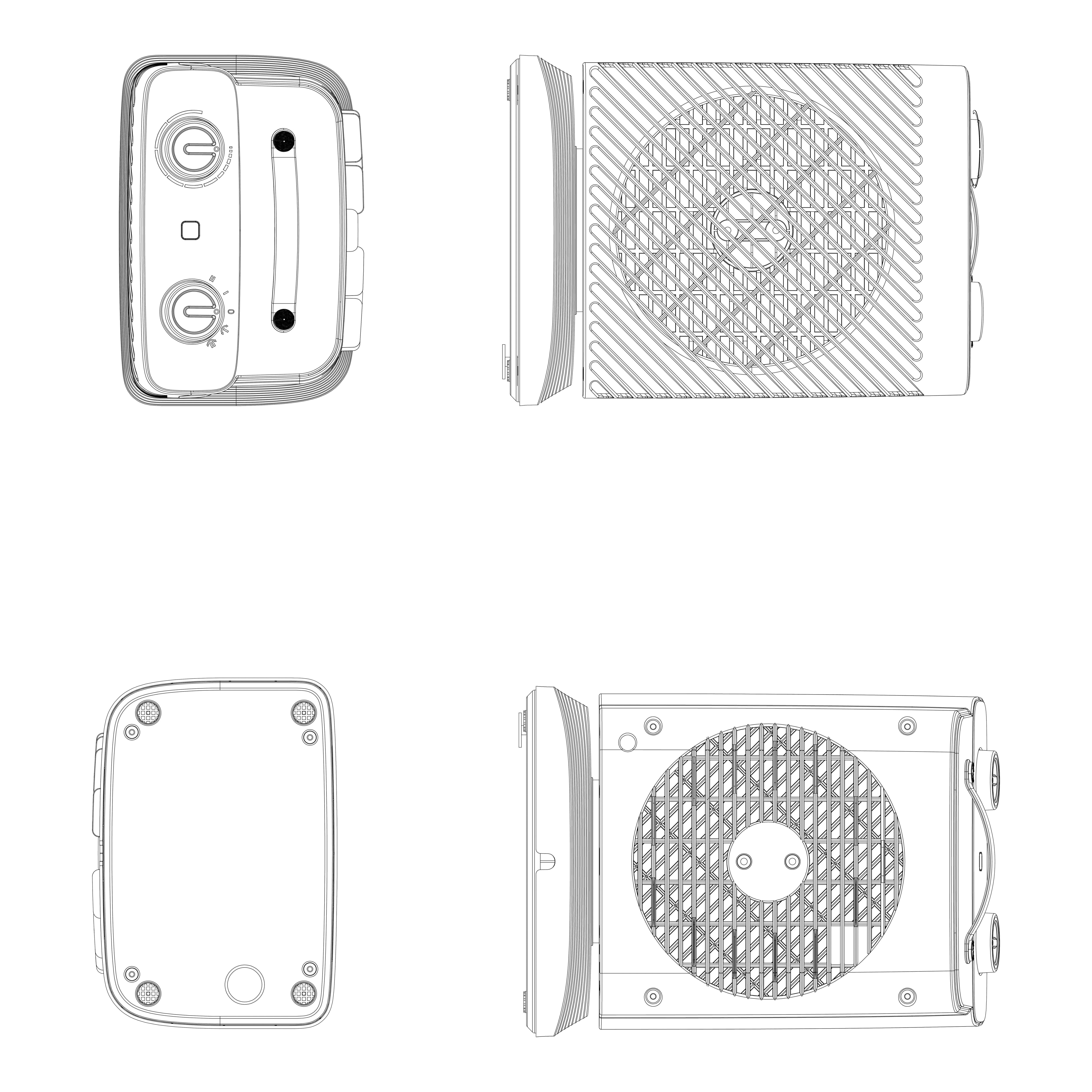 2000W White Oscillating Fan heater - 6