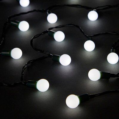 240 Ice white Berry LED String lights Green cable