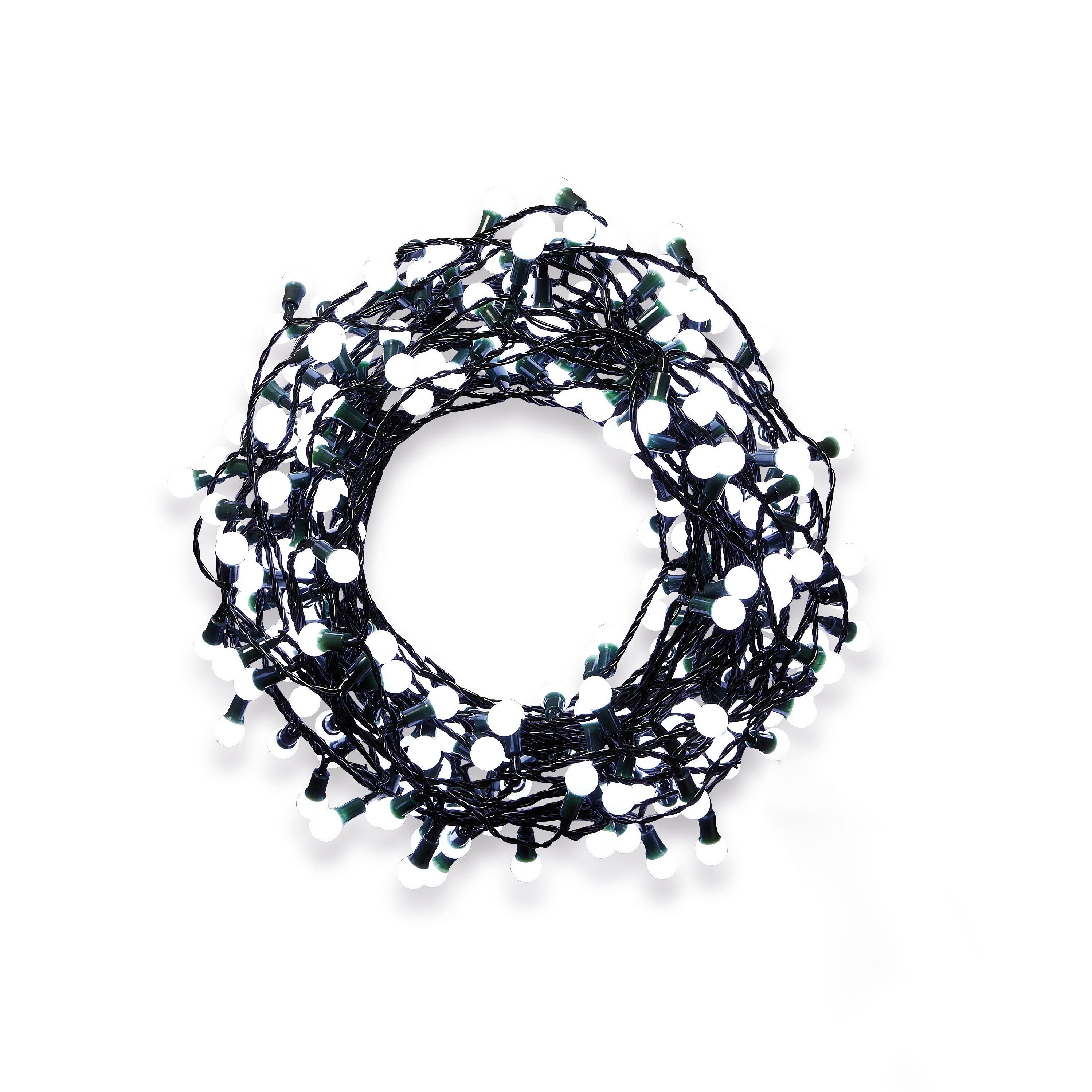 240 Ice white Berry LED String lights with 6m Green cable