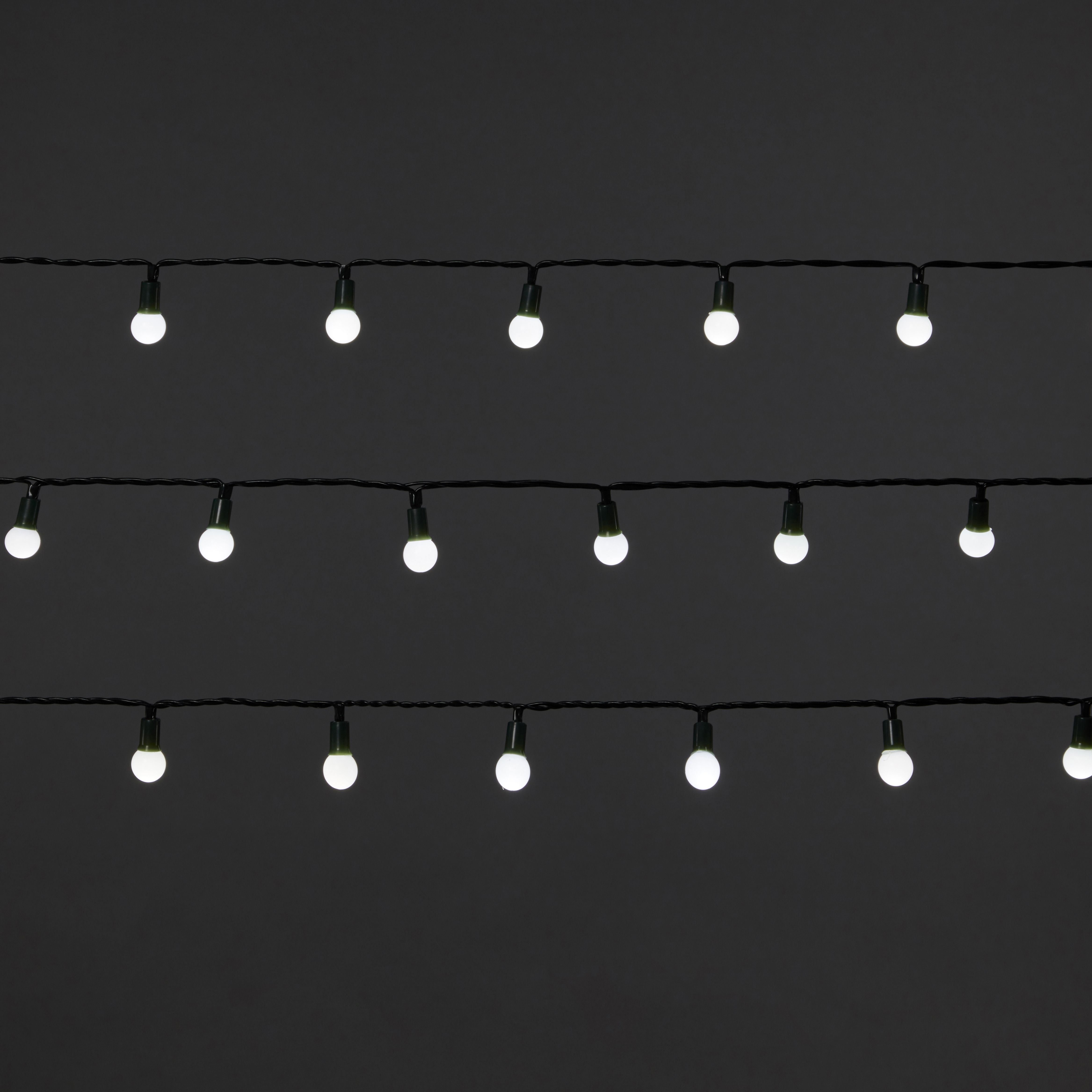 240 Ice white Berry LED String lights with 6m Green cable - 6
