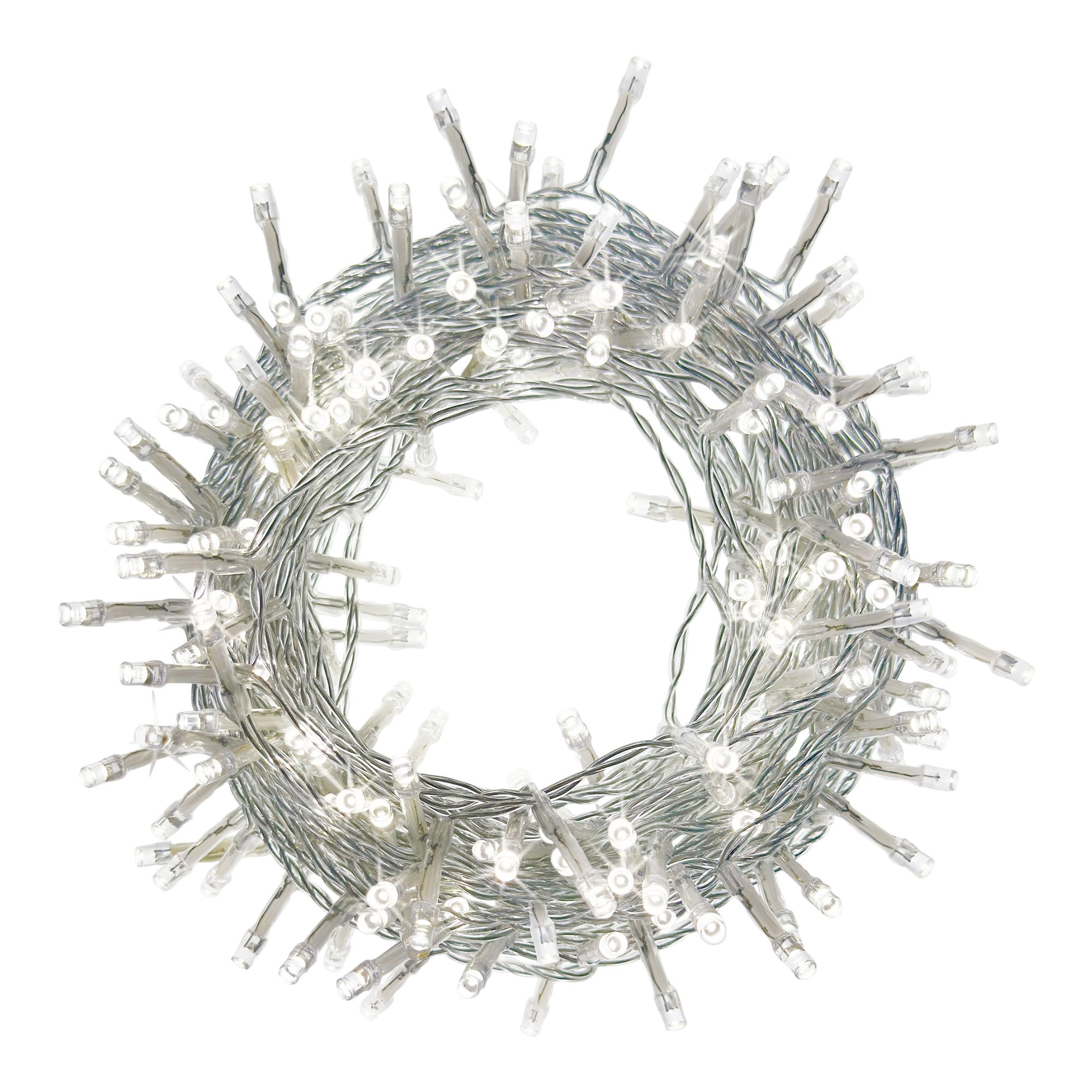 240 Ice white LED String lights With timer function Clear cable