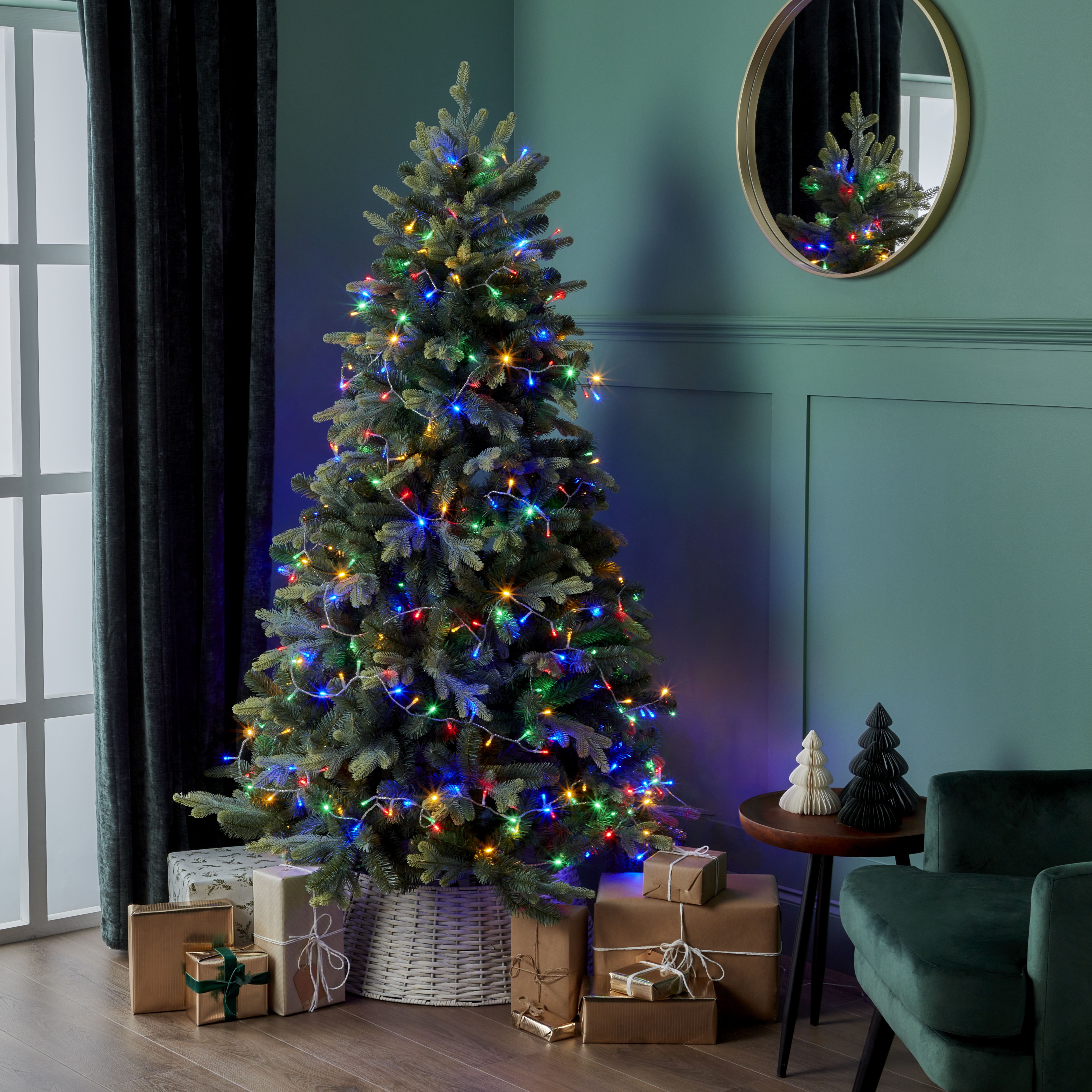 240 Multicolour LED String lights With timer function Clear cable