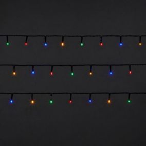 240 Multicolour LED With timer String lights Green cable