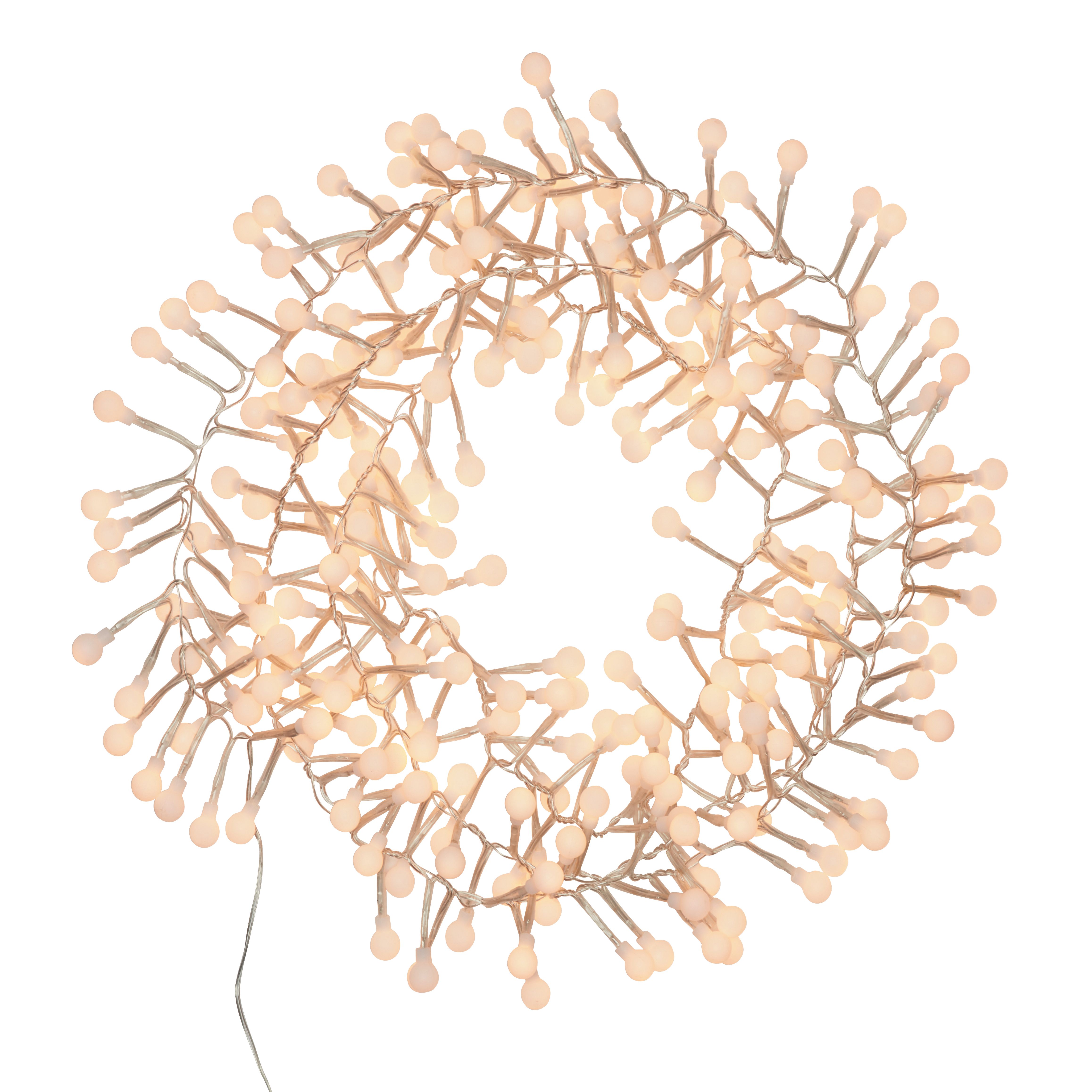 240 Warm white Berry LED Cluster string light with 6m Clear cable