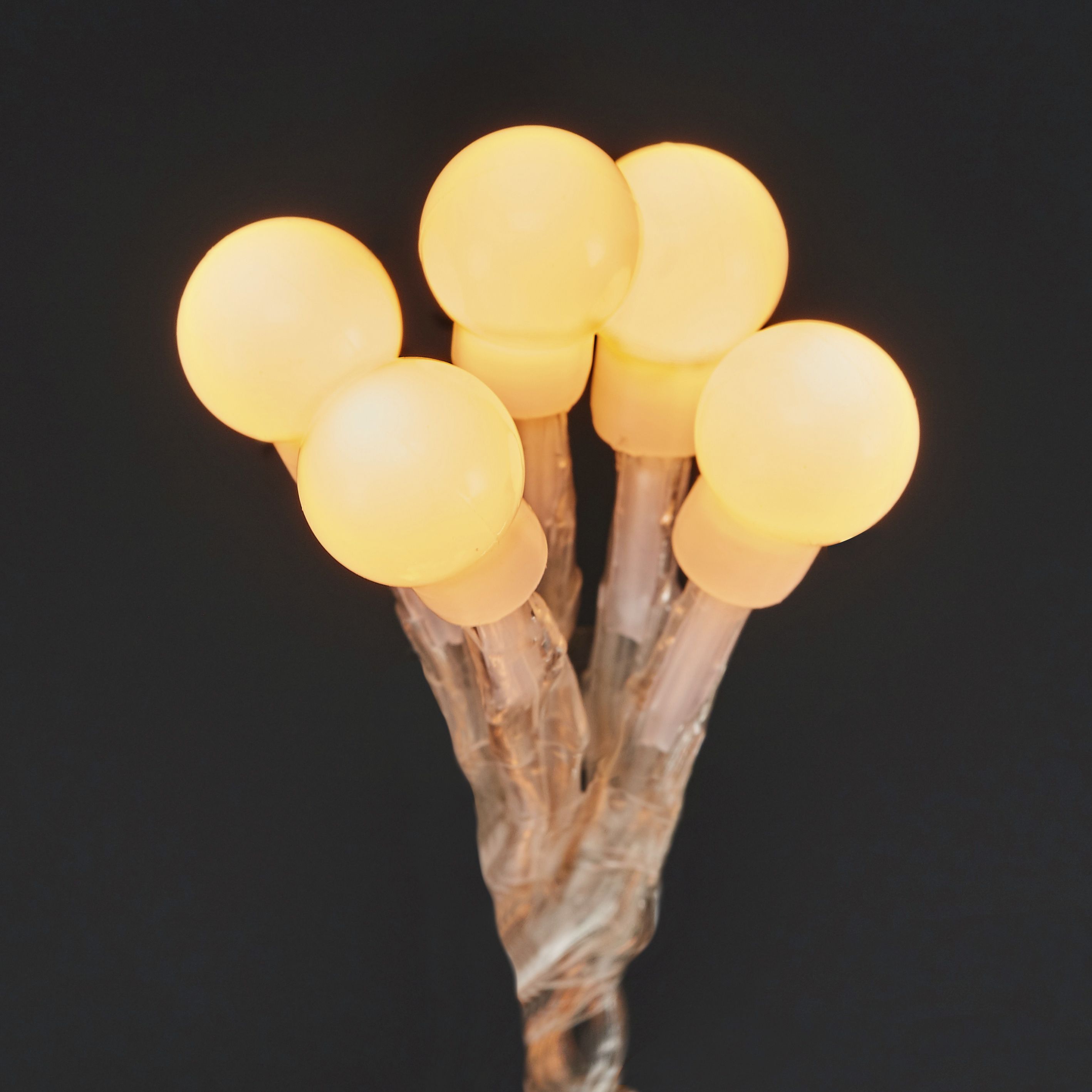 240 Warm white Berry LED Cluster string light with 6m Clear cable - 6