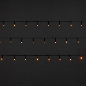 240 Warm white LED String lights with Green cable