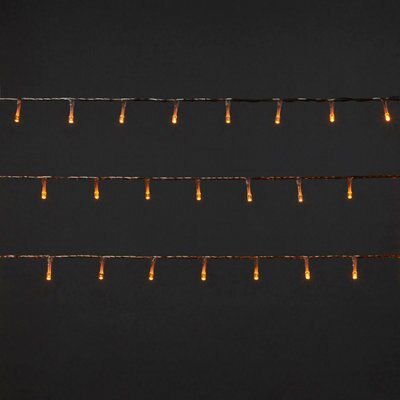240 Warm white LED With timer String lights Clear cable