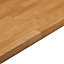 27mm Solid beech Square edge Kitchen Worktop, (L)3000mm
