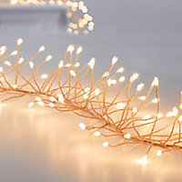 288 Warm white Garland LED Cluster string light Clear & silver cable