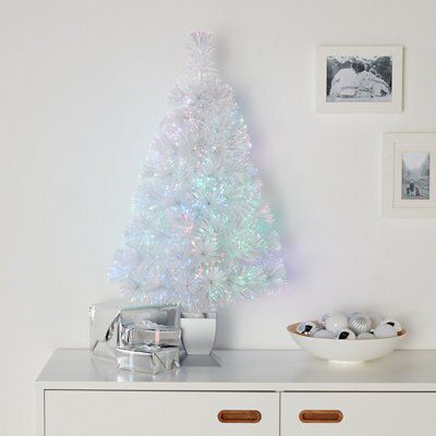 2ft Oulanka Colour changing LED White & irridescent fibre optic colour changing Christmas tree Pre-lit Artificial Christmas tree
