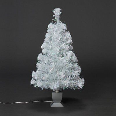 2ft Oulanka Colour changing LED White & irridescent fibre optic colour changing Christmas tree Pre-lit Artificial Christmas tree
