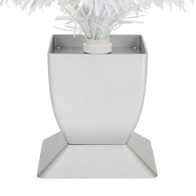 2ft Oulanka Colour changing LED White & irridescent fibre optic colour changing Christmas tree Pre-lit Artificial Christmas tree