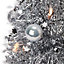 2ft Slim Warm white LED Silver tinsel Pre-lit Table top tree
