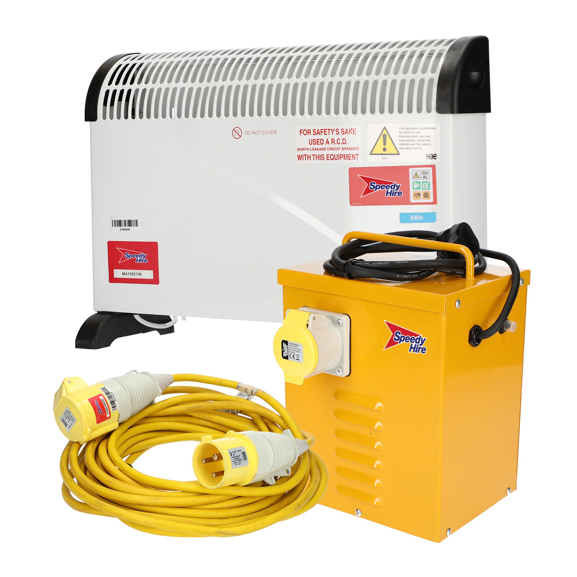 2kW 240V Convector heater bundle - Weekend hire