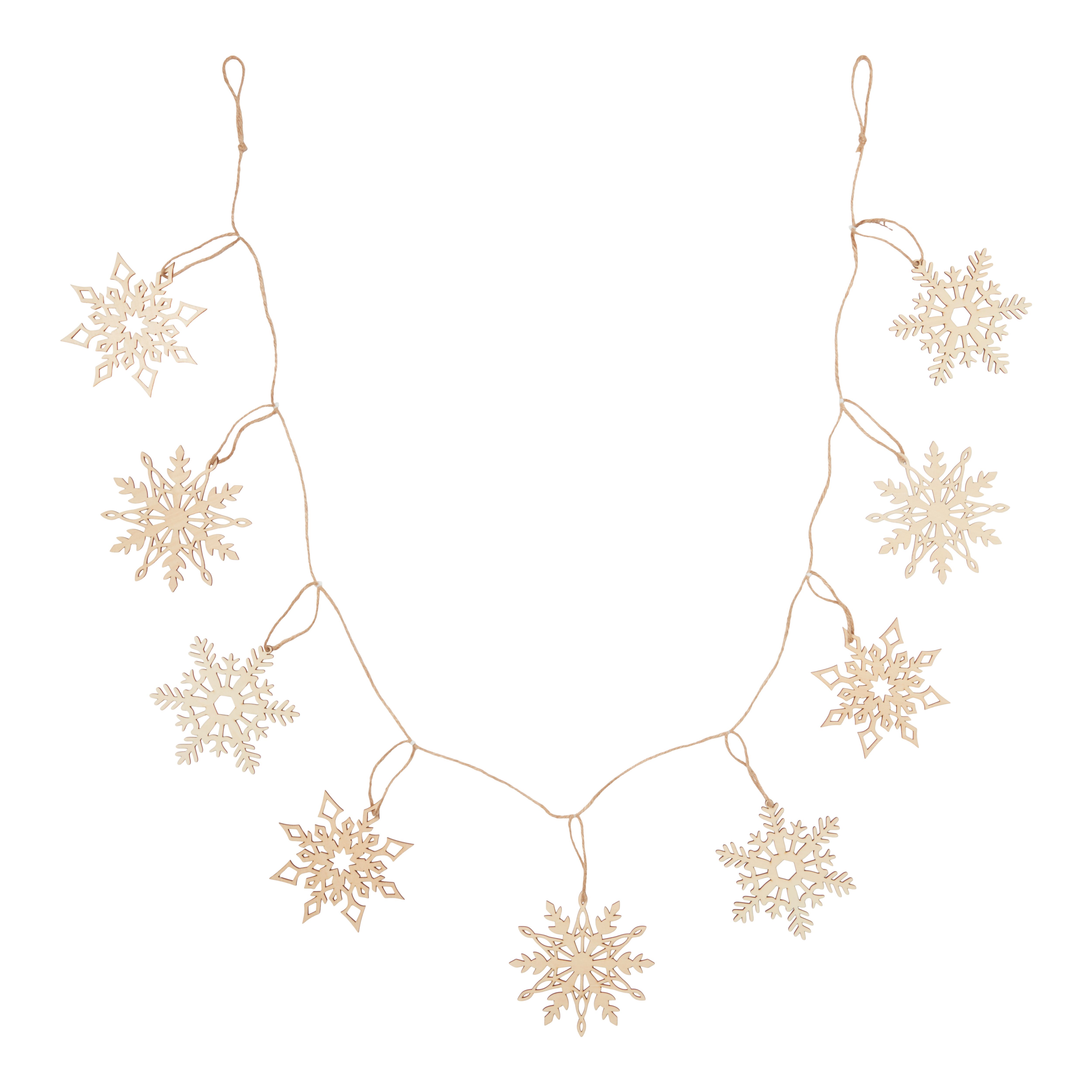 2m Snowflake Natural Non-illuminated Christmas garland