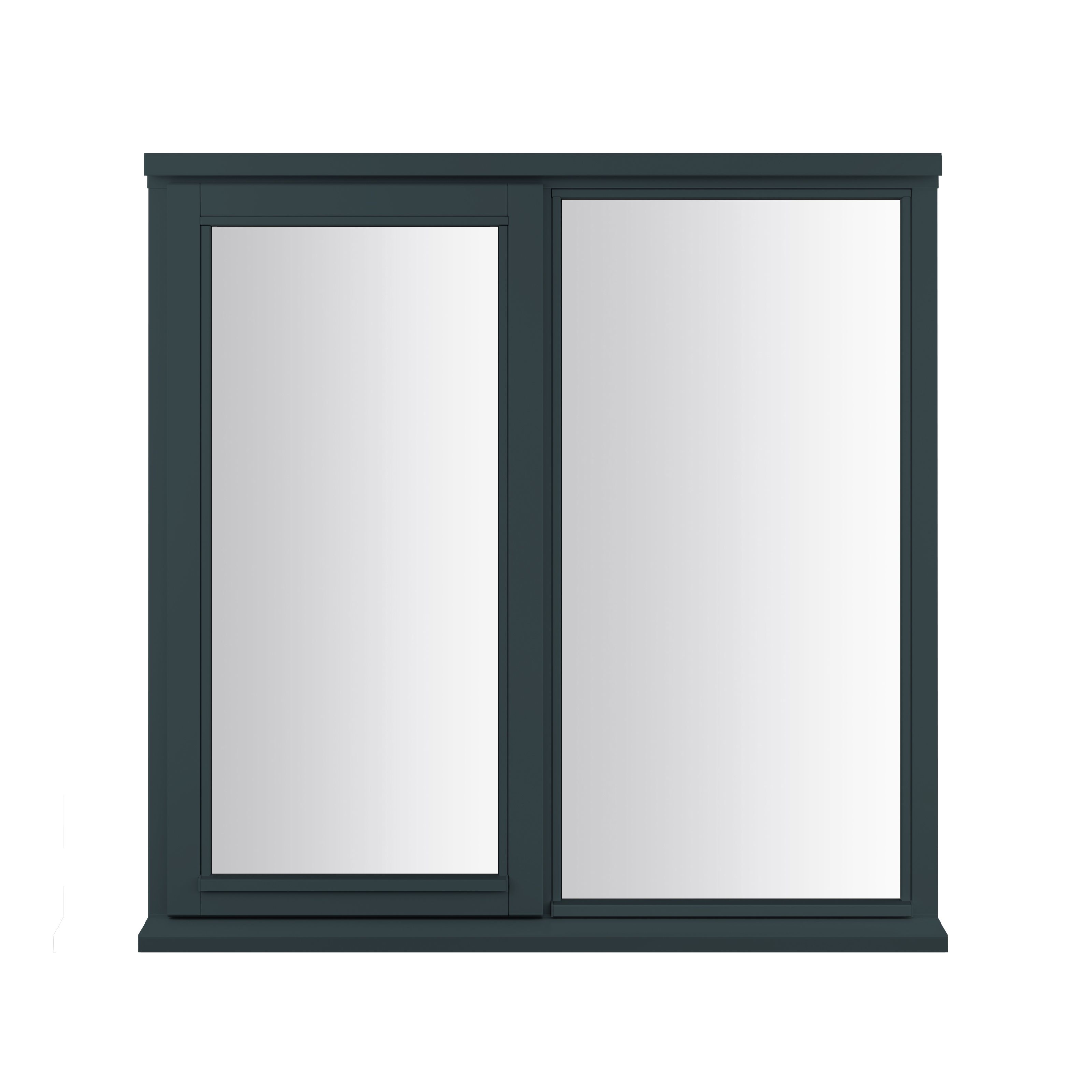 2P Clear Glazed Anthracite grey Timber Left-handed Window, (H)895mm (W)910mm