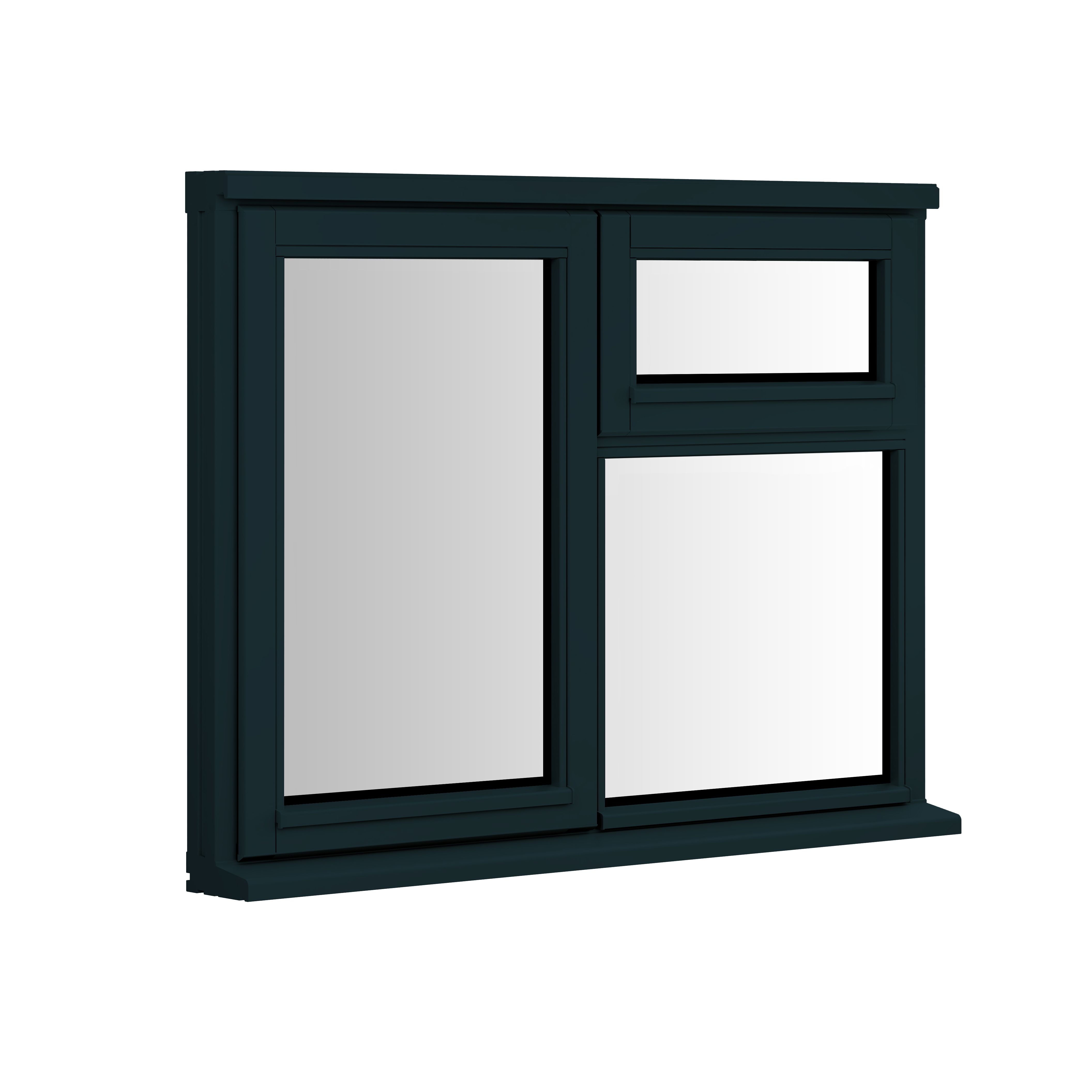 2P Clear Glazed Anthracite grey Timber Left-handed Window, (H)895mm (W)910mm
