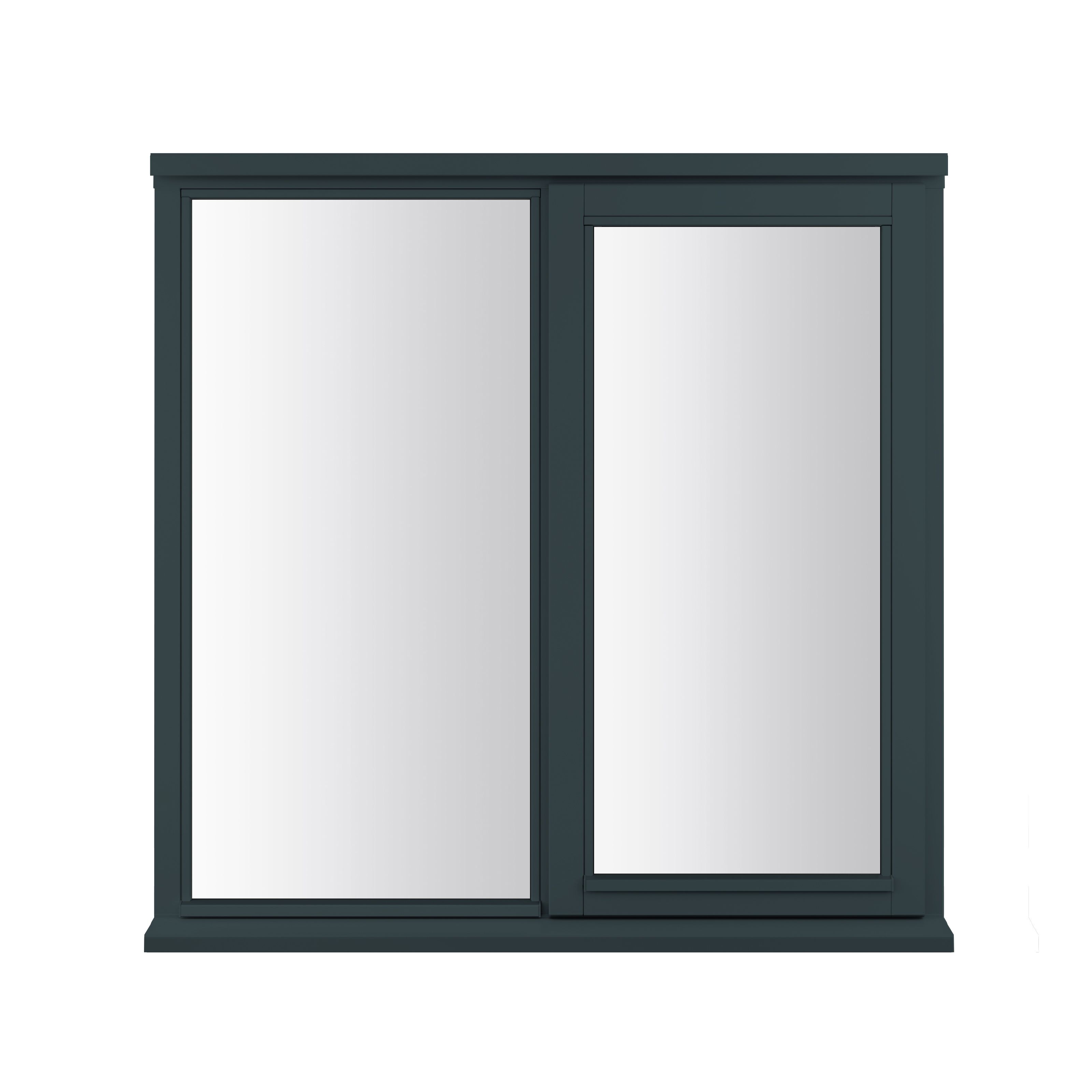2P Clear Glazed Anthracite grey Timber Right-handed Window, (H)895mm (W)910mm