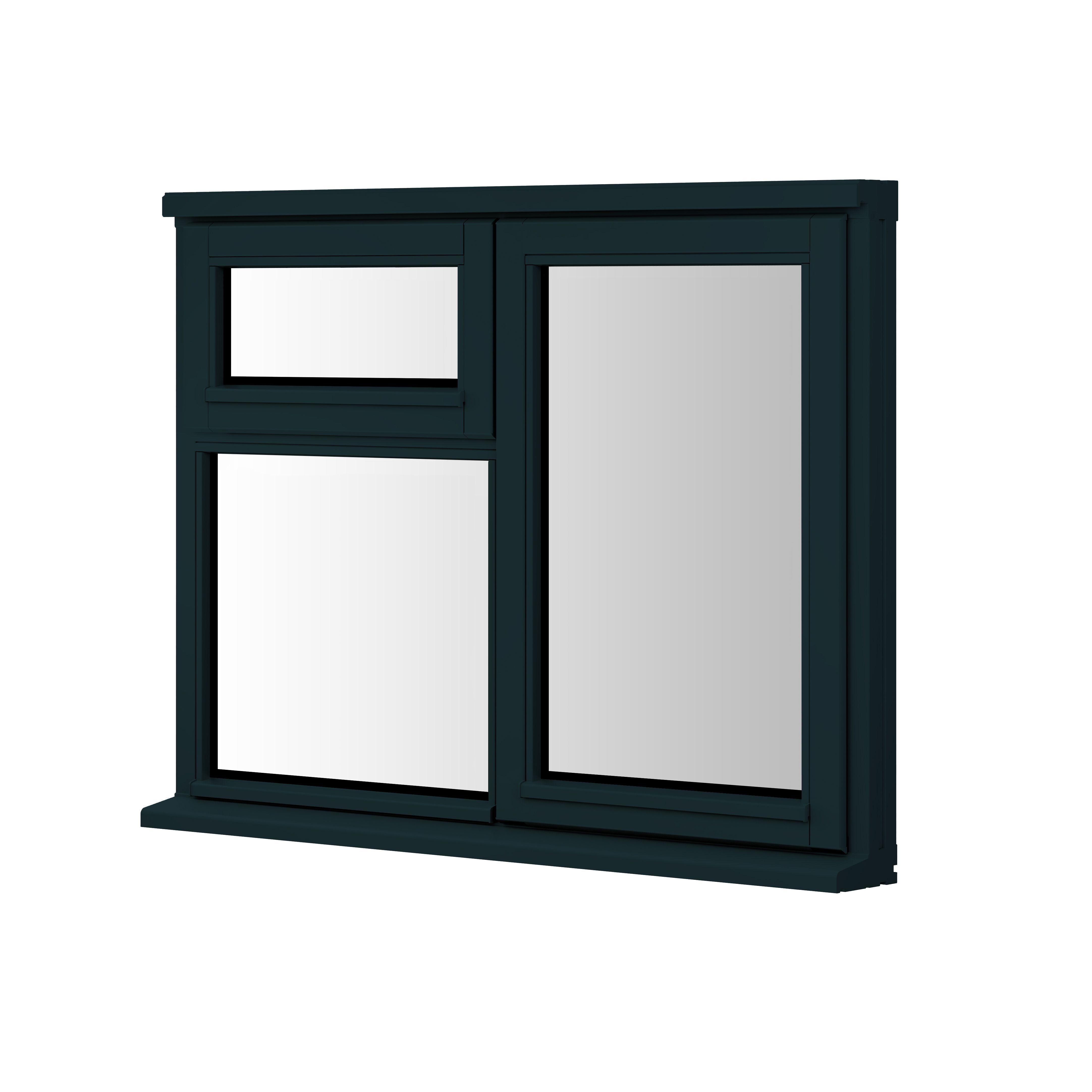 2P Clear Glazed Anthracite grey Timber Right-handed Window, (H)895mm (W)910mm