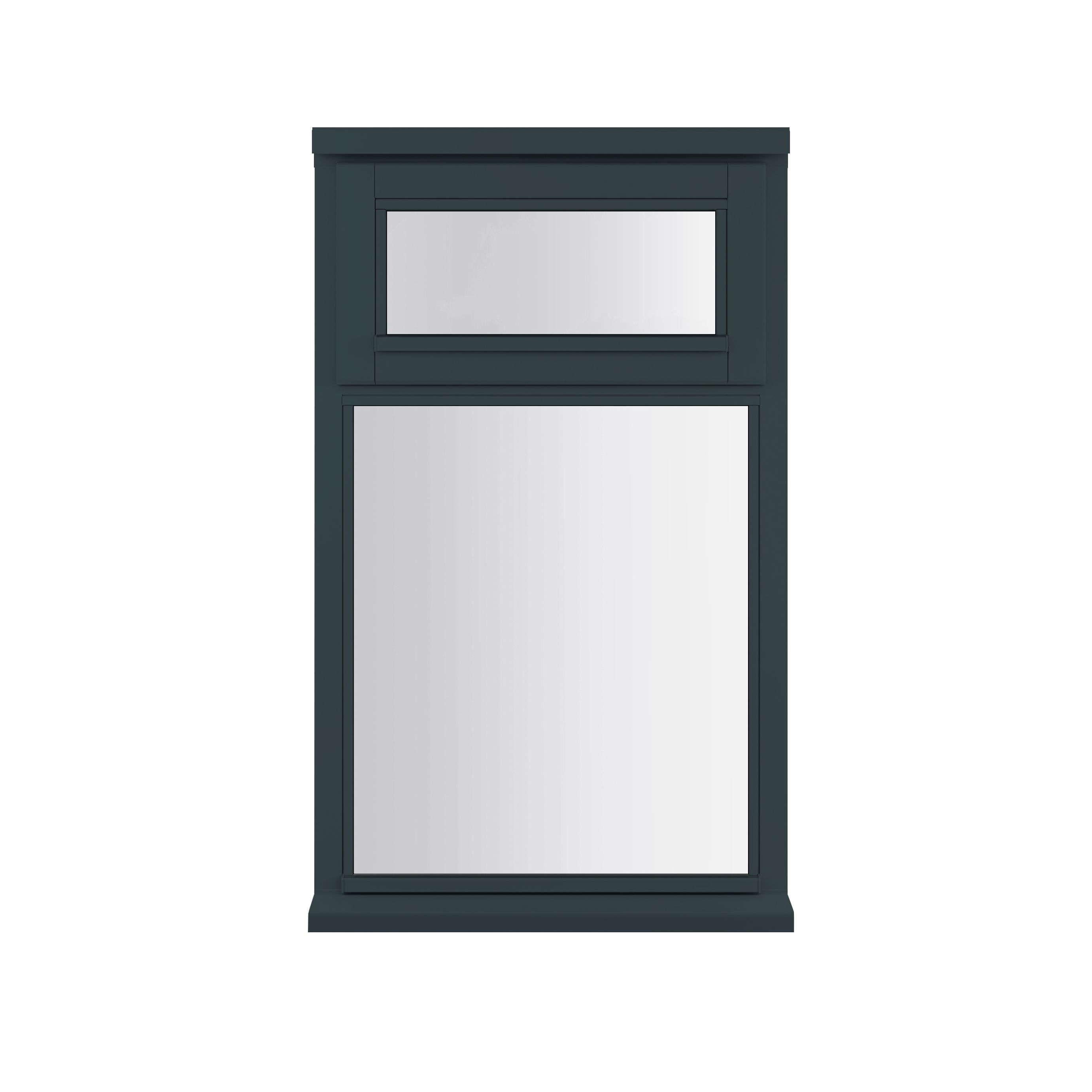 2P Clear Glazed Anthracite grey Timber Top hung Window, (H)745mm (W)625mm