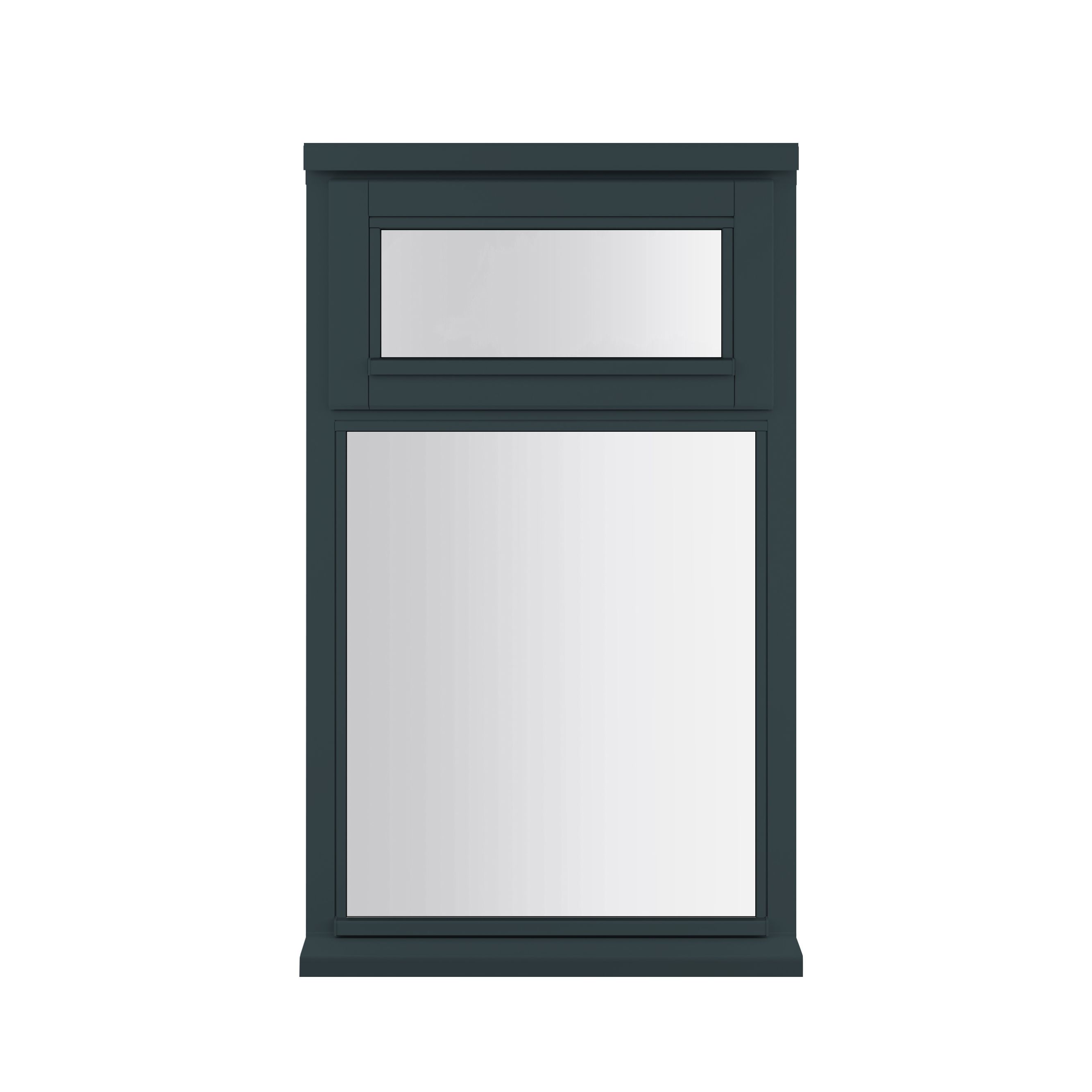 2P Clear Glazed Anthracite grey Timber Top hung Window, (H)895mm (W)625mm