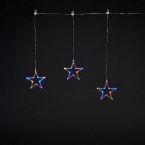 3 Multicolour LED Star Window light Clear cable