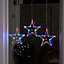 3 Multicolour Star LED Window light Clear cable