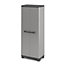3 shelf Black & grey Polypropylene Tall Storage cabinet