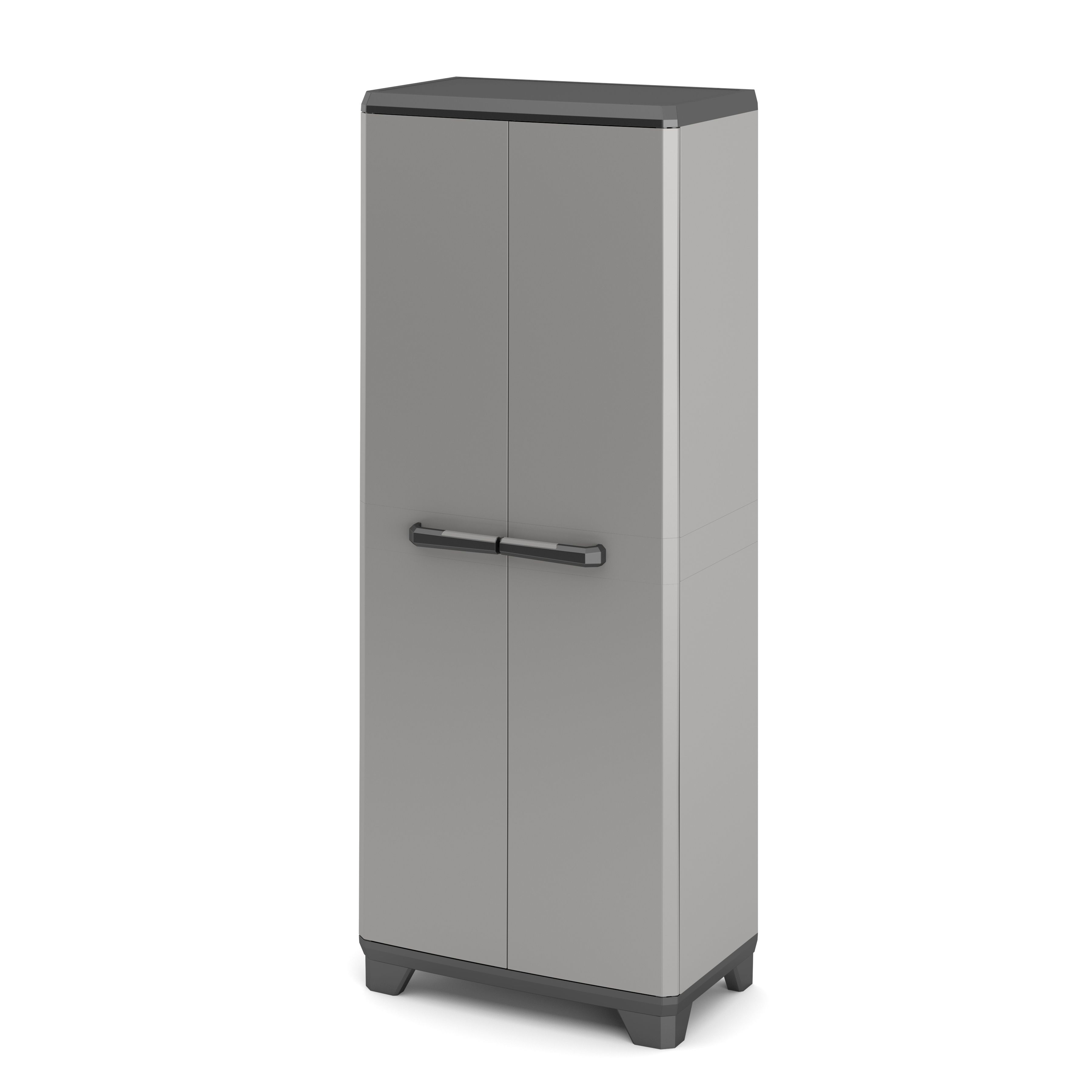 3 shelf Black & grey Tall Utility Storage cabinet