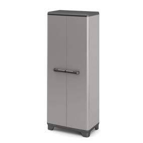 3 shelf Black & grey Tall Utility Storage cabinet