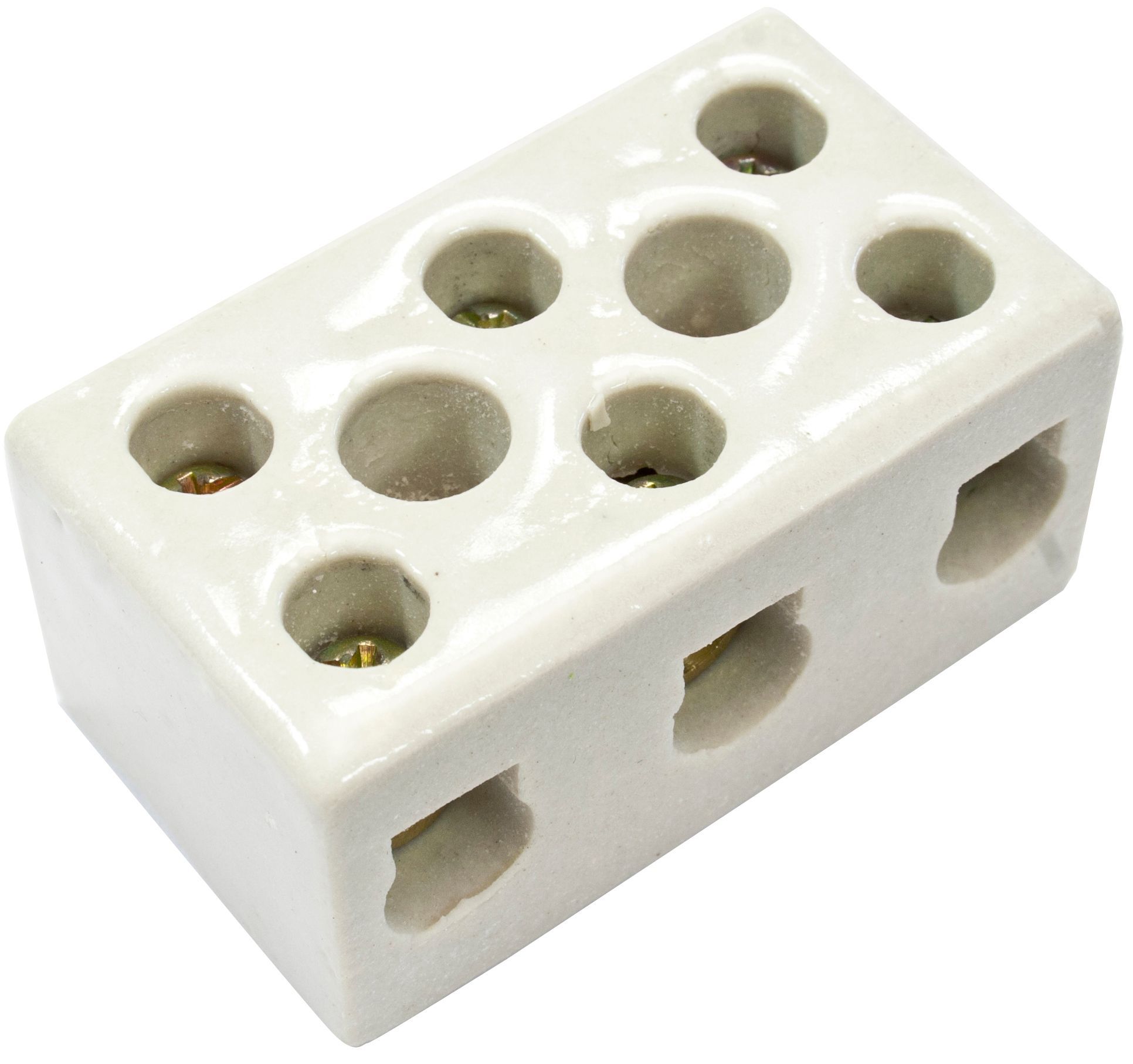 3 way 30A Porcelain White Earth terminal block