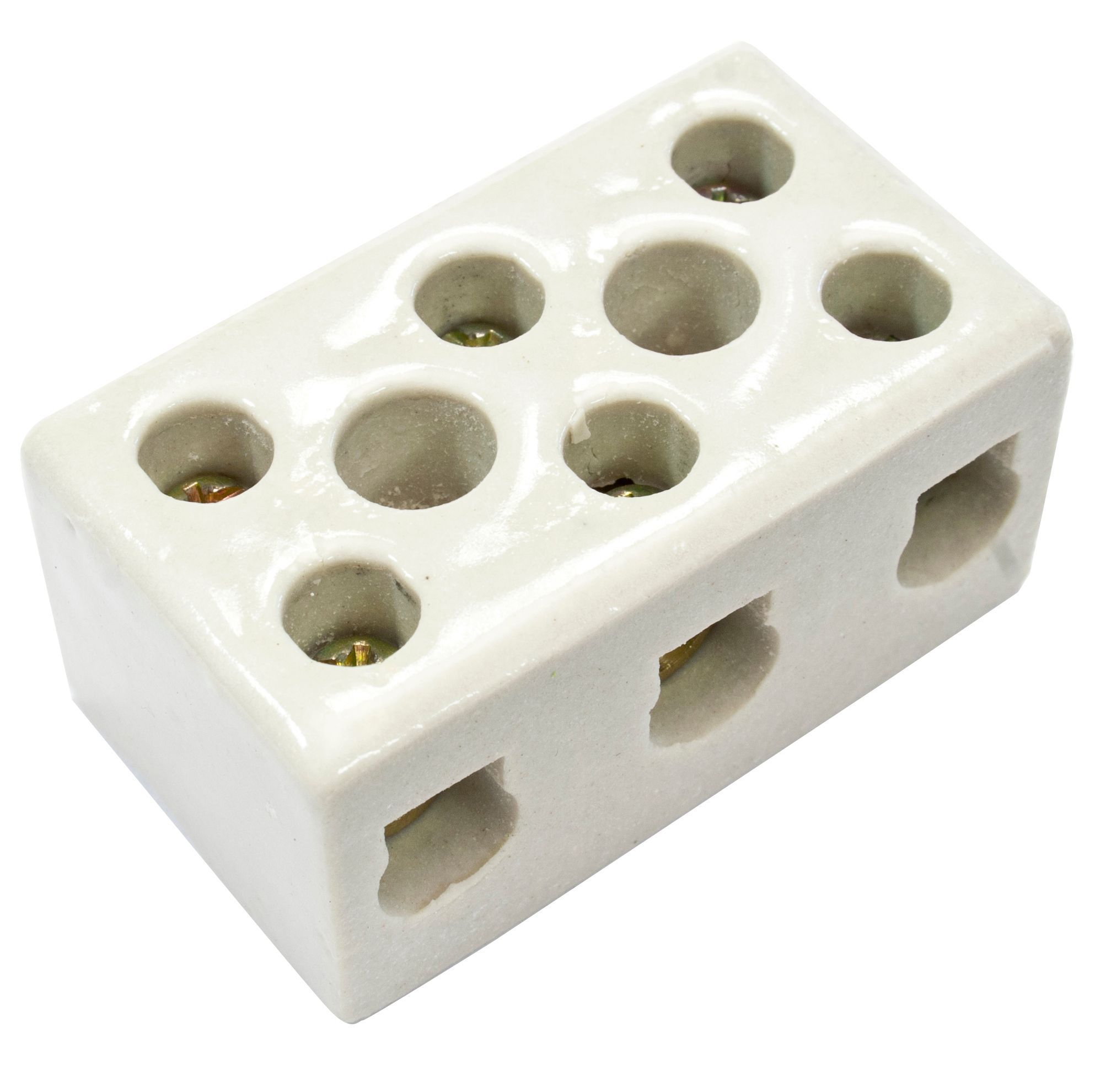 3 way 5A Porcelain Earth terminal block