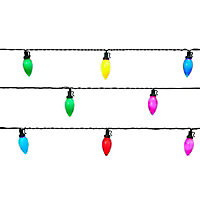30 Multicolour LED String lights Green cable