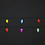 30 Multicolour LED String lights Green cable