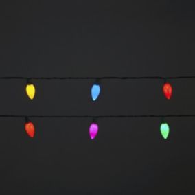 30 Multicolour LED String lights with Green cable
