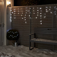 300 Ice white Icicle LED String lights Clear cable