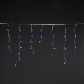 300 Multicolour LED Icicle String lights Clear cable