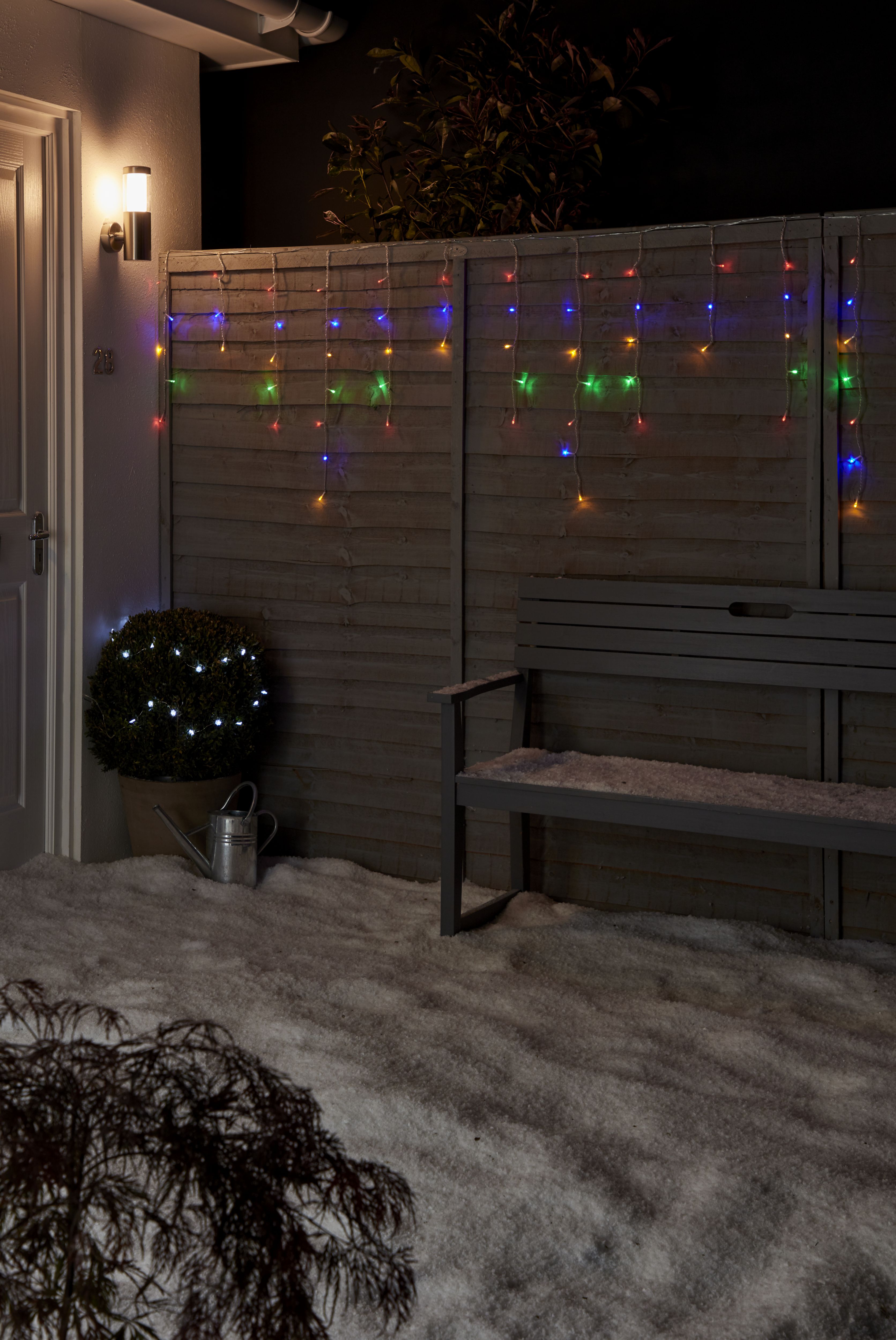 300 Multicolour LED With timer Icicle lights with 22m Clear cable - 6
