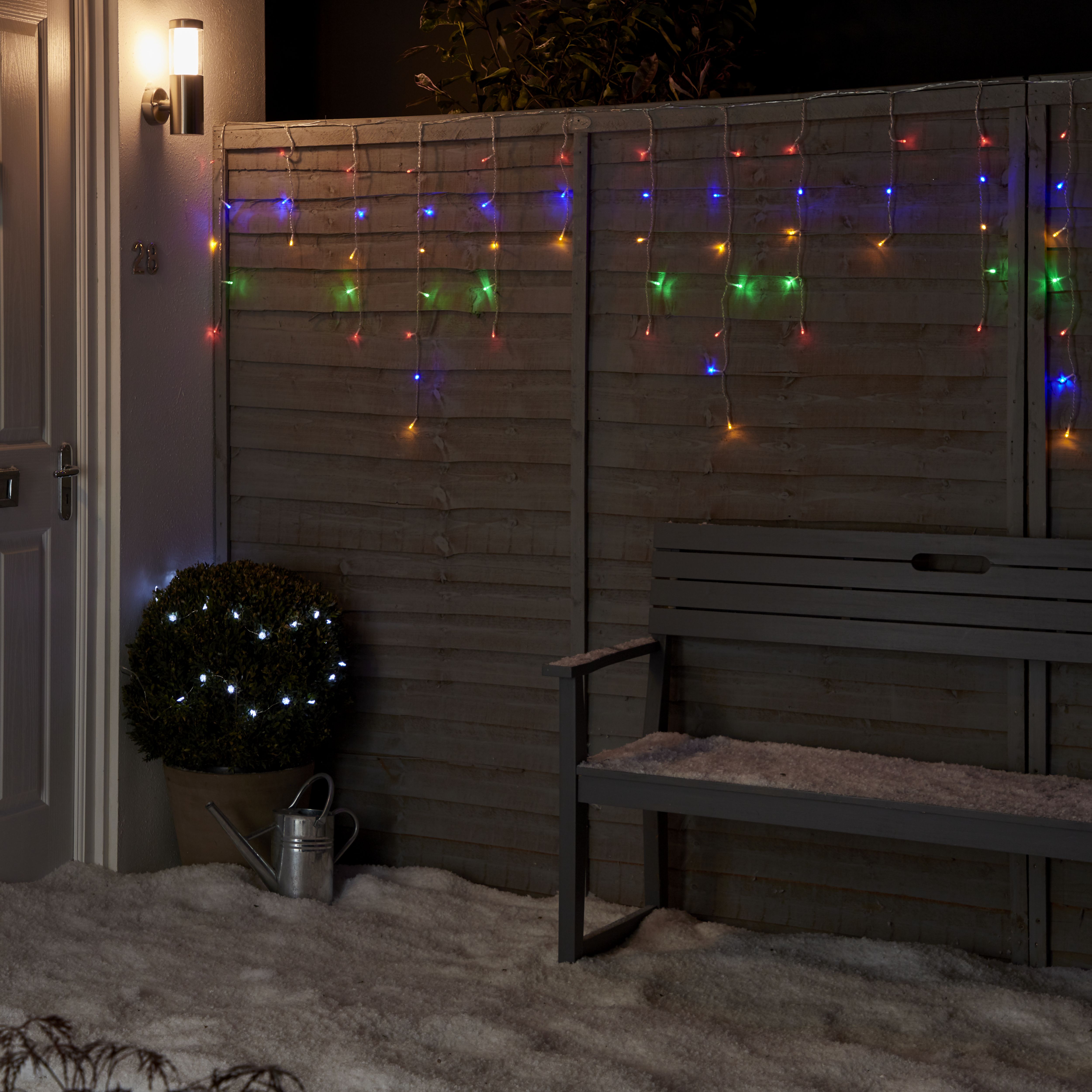 300 Multicolour LED With timer Icicle lights with 22m Clear cable - 7