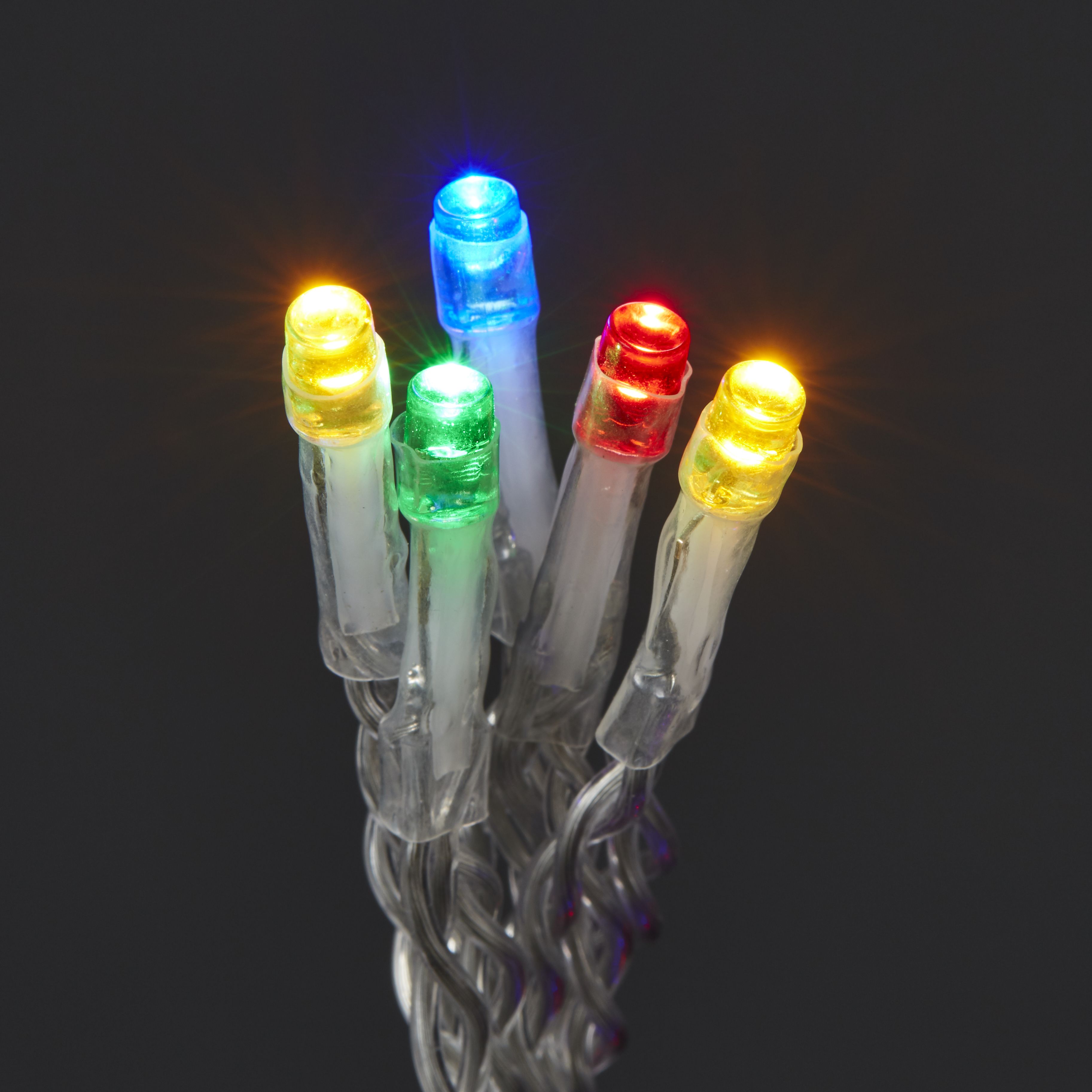 300 Multicolour LED With timer Icicle lights with 22m Clear cable - 8