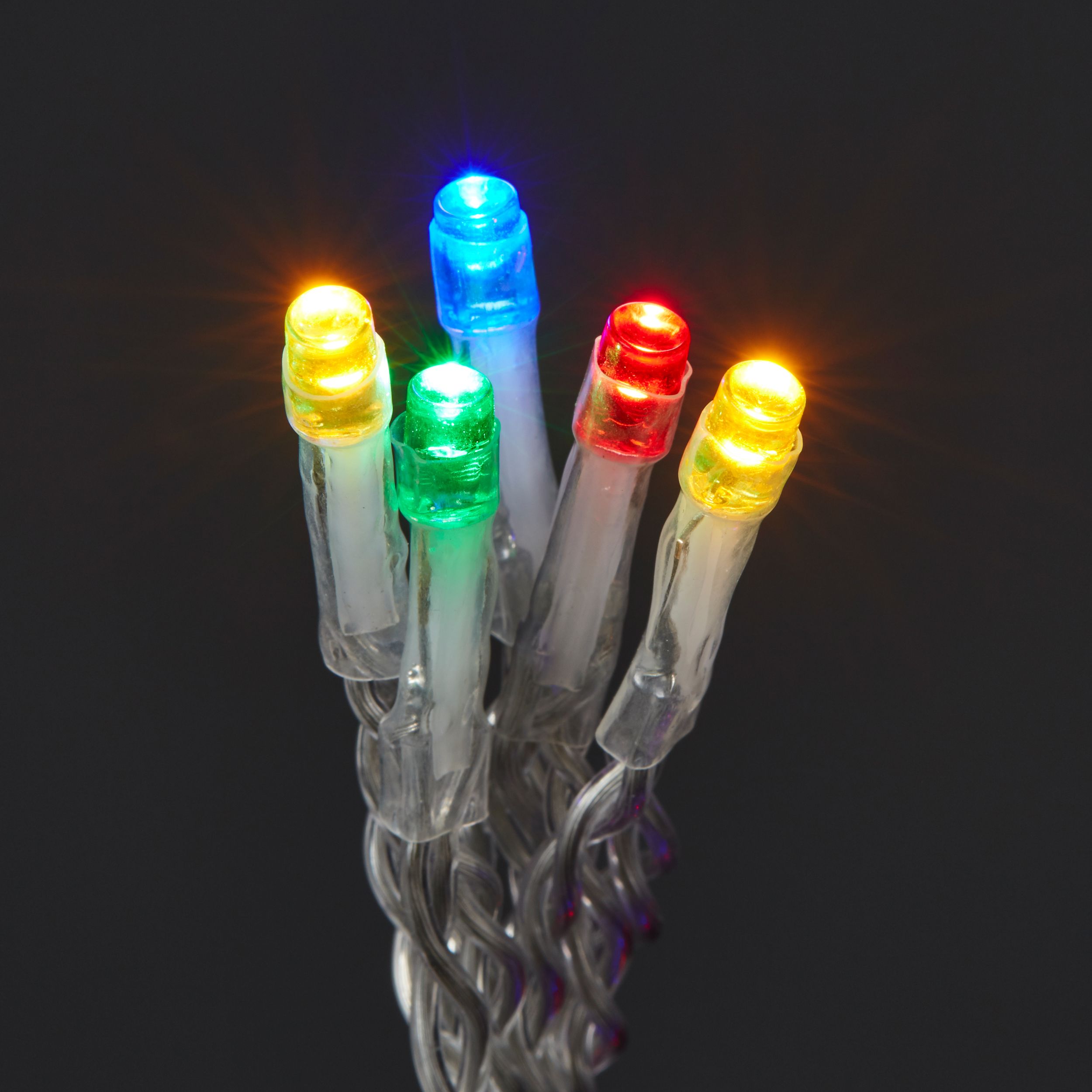 300 Multicolour LED With timer Icicle lights with 22m Clear cable - 4