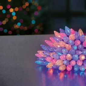 300 Multicolour Pinecone LED Timer function String lights Green cable