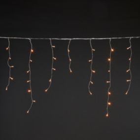 300 Warm white LED Icicle lights with Clear cable