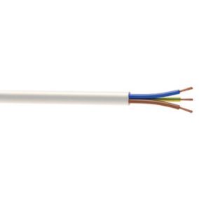 3093Y White 3 core Fire cable, 0.75mm² x 25m